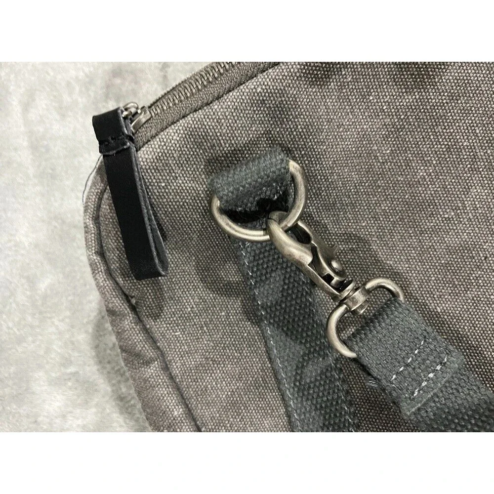 LODEN DAGER Grey Heavy Canvas Satchel Crossbody Zip Messenger Bag Customized